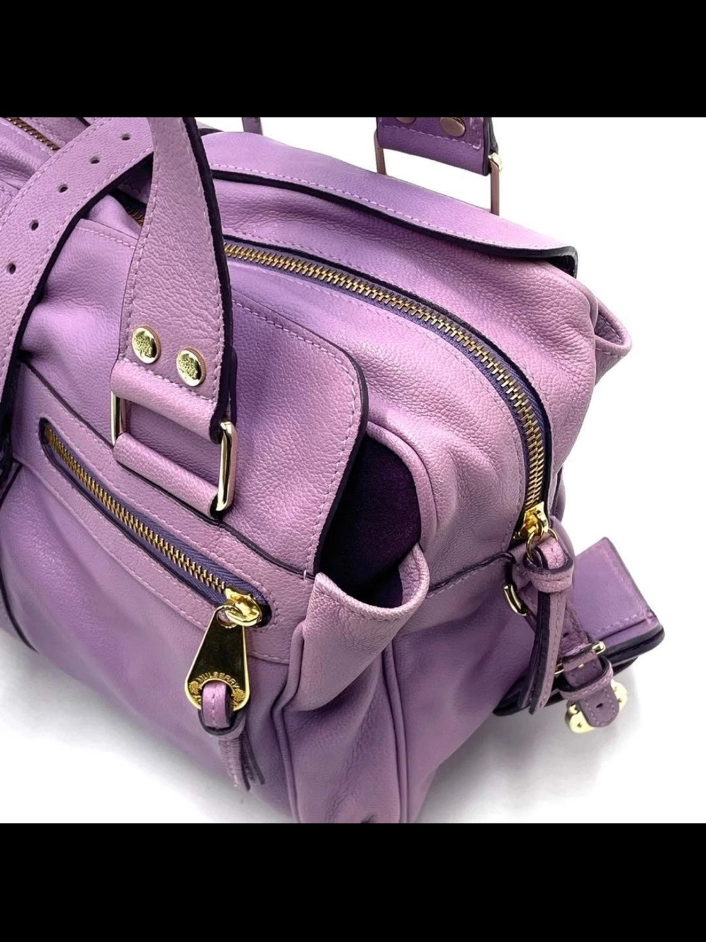 Mulberry Lavender Leather Shoulder Bag with Gold Hardware - Picture 10 of 14